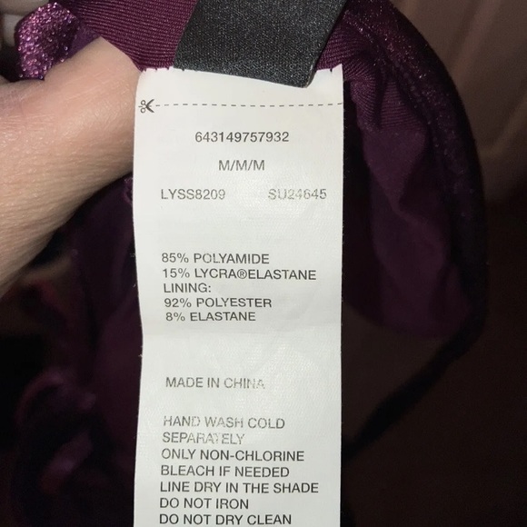 Laundry by Shelli Segal • Nwot Medium Purple Velvet Swimsuit - Picture 5 of 6